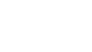 "BRIDES" text logo in white background